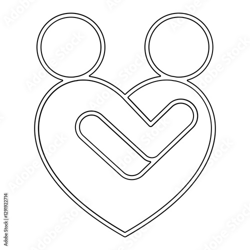 Hug icon in line style