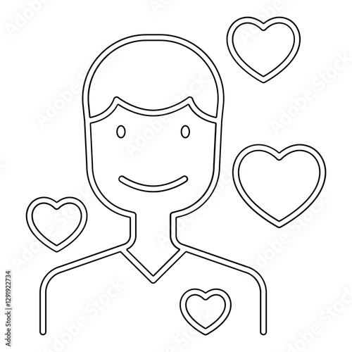 In love icon in line style