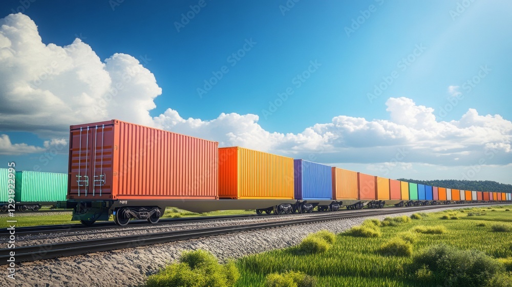 Obraz premium Freight train logistics