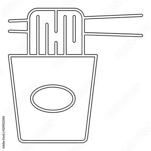 Noodle cup icon in line style
