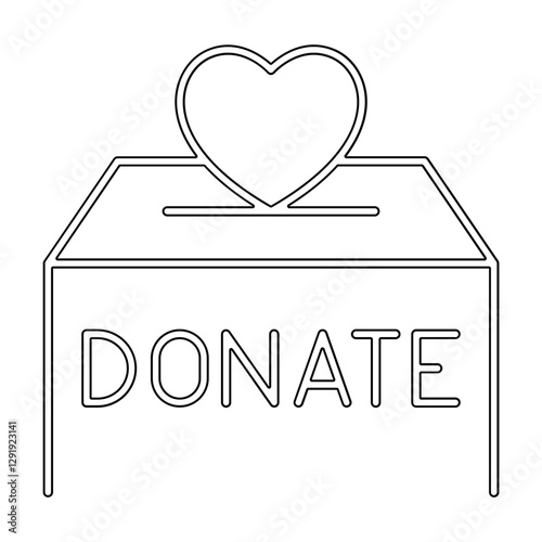 Love donation icon in line style