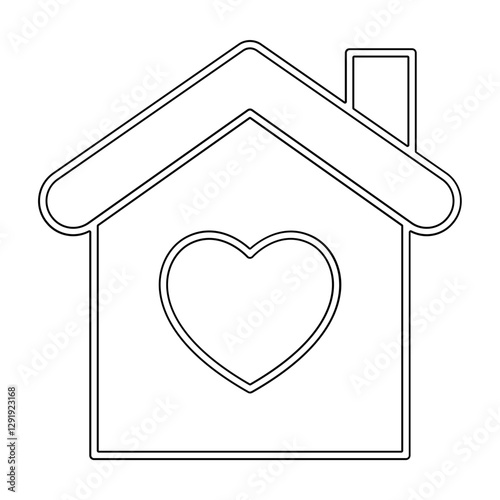 Care home icon in line style