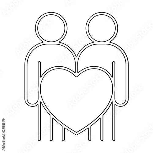 Love icon in line style