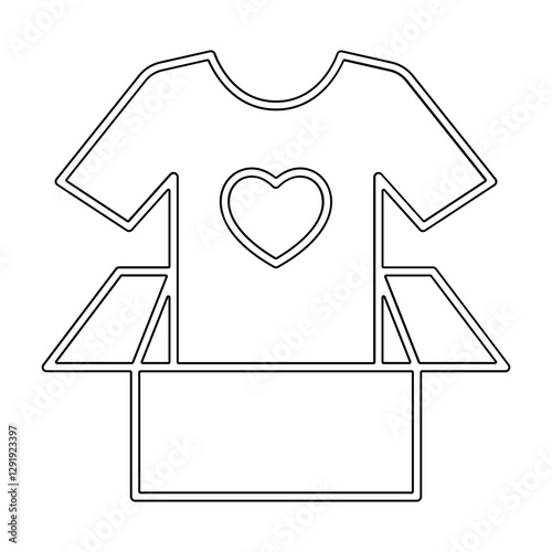 Clothes donation icon in line style