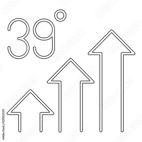 High fever icon in line style
