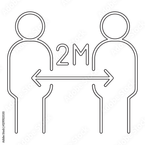 Social distancing icon in line style