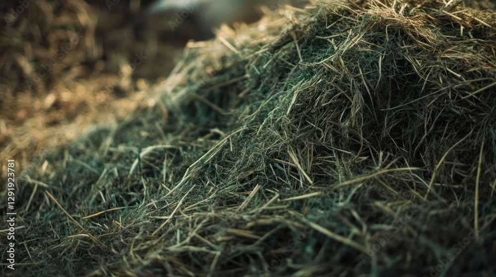 Hay bale pile close-up, farm, outdoors, sunlight Hay bale pile close-up, farm, outdoors, sunlight