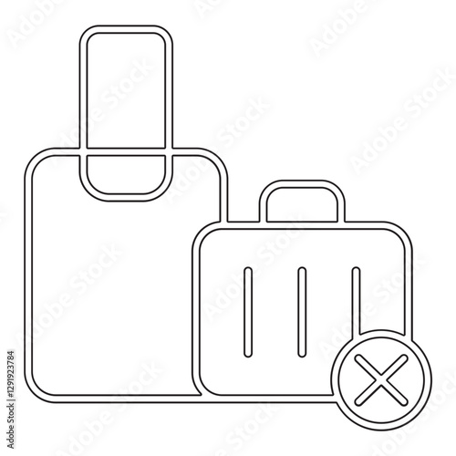 Stop travelling icon in line style