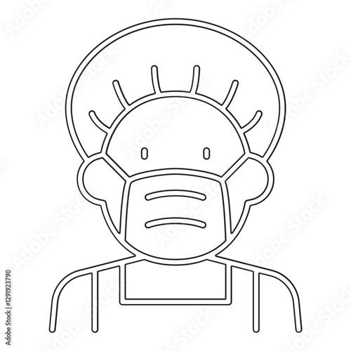 Medical protective suit icon in line style