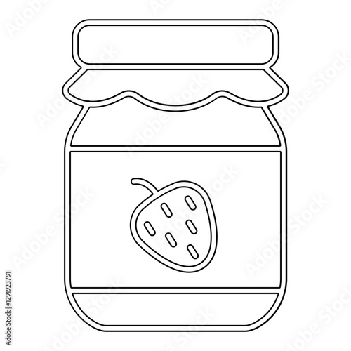 Strawberry jam icon in line style