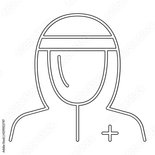 Medical protective suit icon in line style