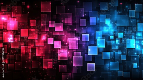 EDM style background with vibrant squares and glowing lights creating a dynamic visual experience for events and music festivals
