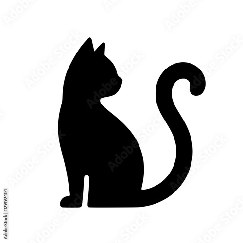 Icon of a sitting cat in profile, symbolizing pets and animal care
