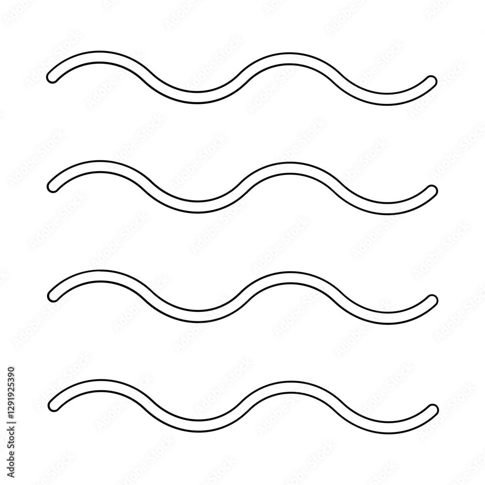 Wave icon in line style Wave icon in line style