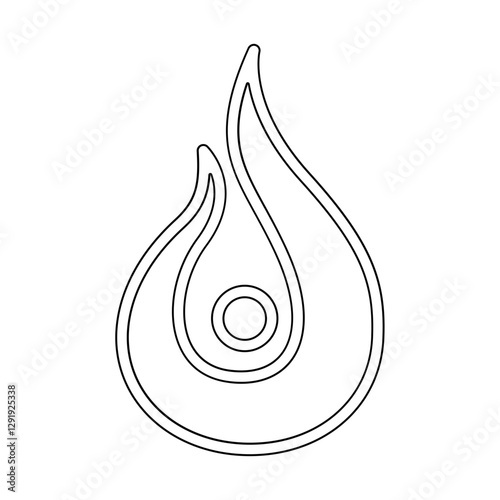 Water drop icon in line style
