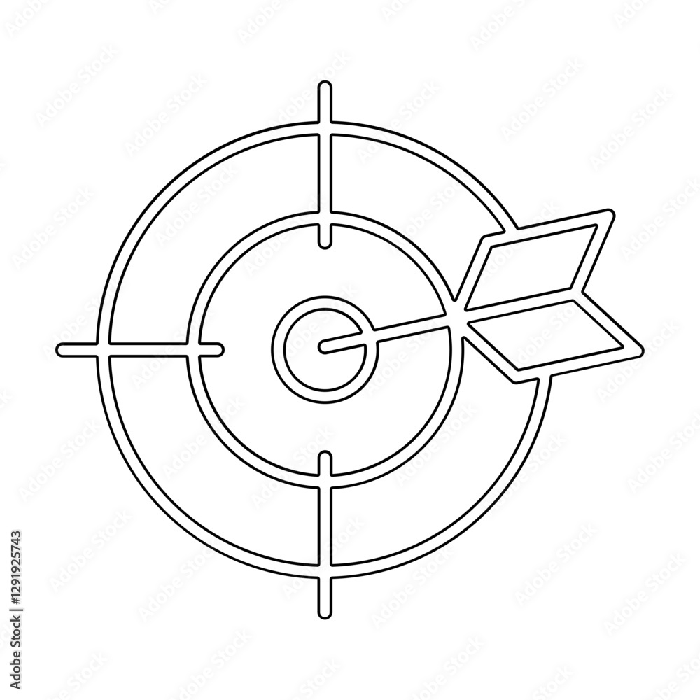 Business goal icon in line style