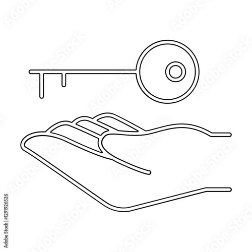 Key icon in line style