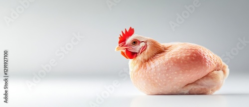 Plucked Chicken on White Background.