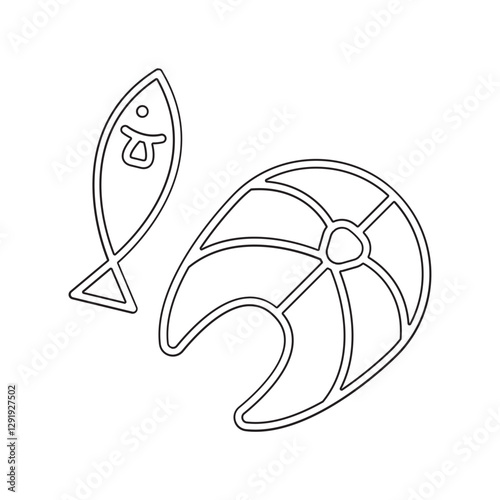 Fish icon in line style