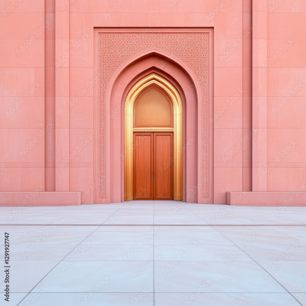 Fototapeta premium Architectural Doorway with Arch and Carved Details