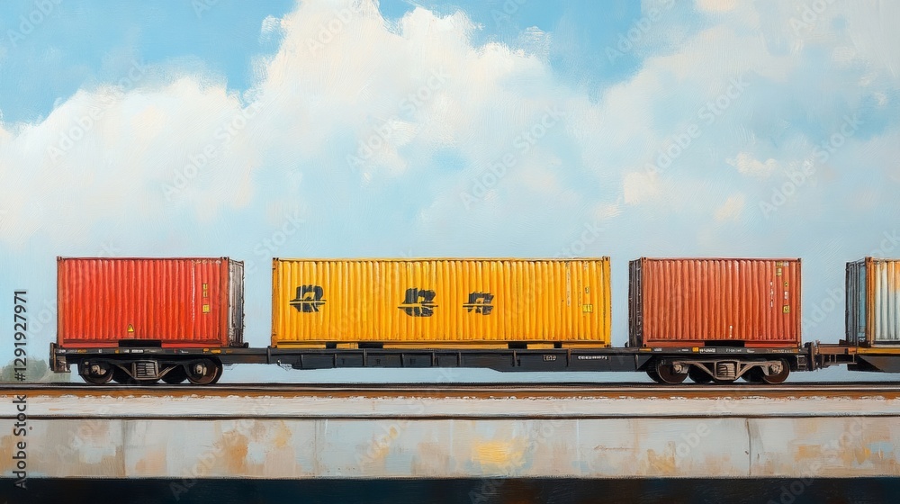 Fototapeta premium Logistics and cargo transportation by rail