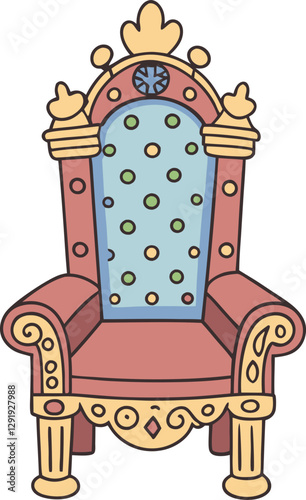 Regal throne with ornate design and gold accents royalty, luxury seating, majestic authority symbol