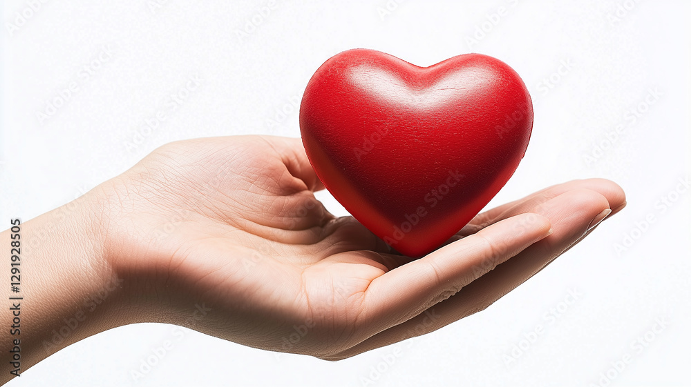 Hand Holding Red Heart on White Background
Hand Holding Red Heart on White Background