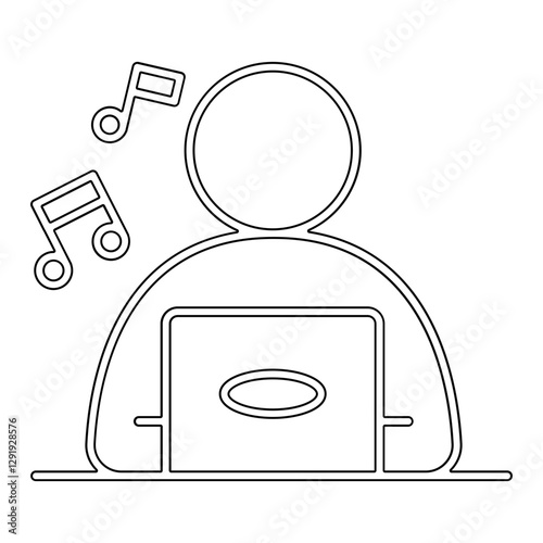 Work remotely icon in line style