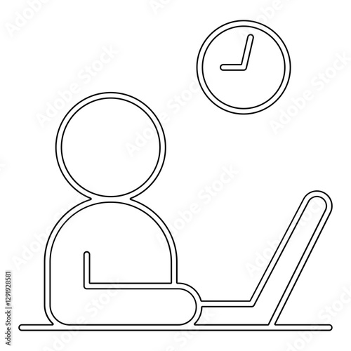 Work remotely icon in line style