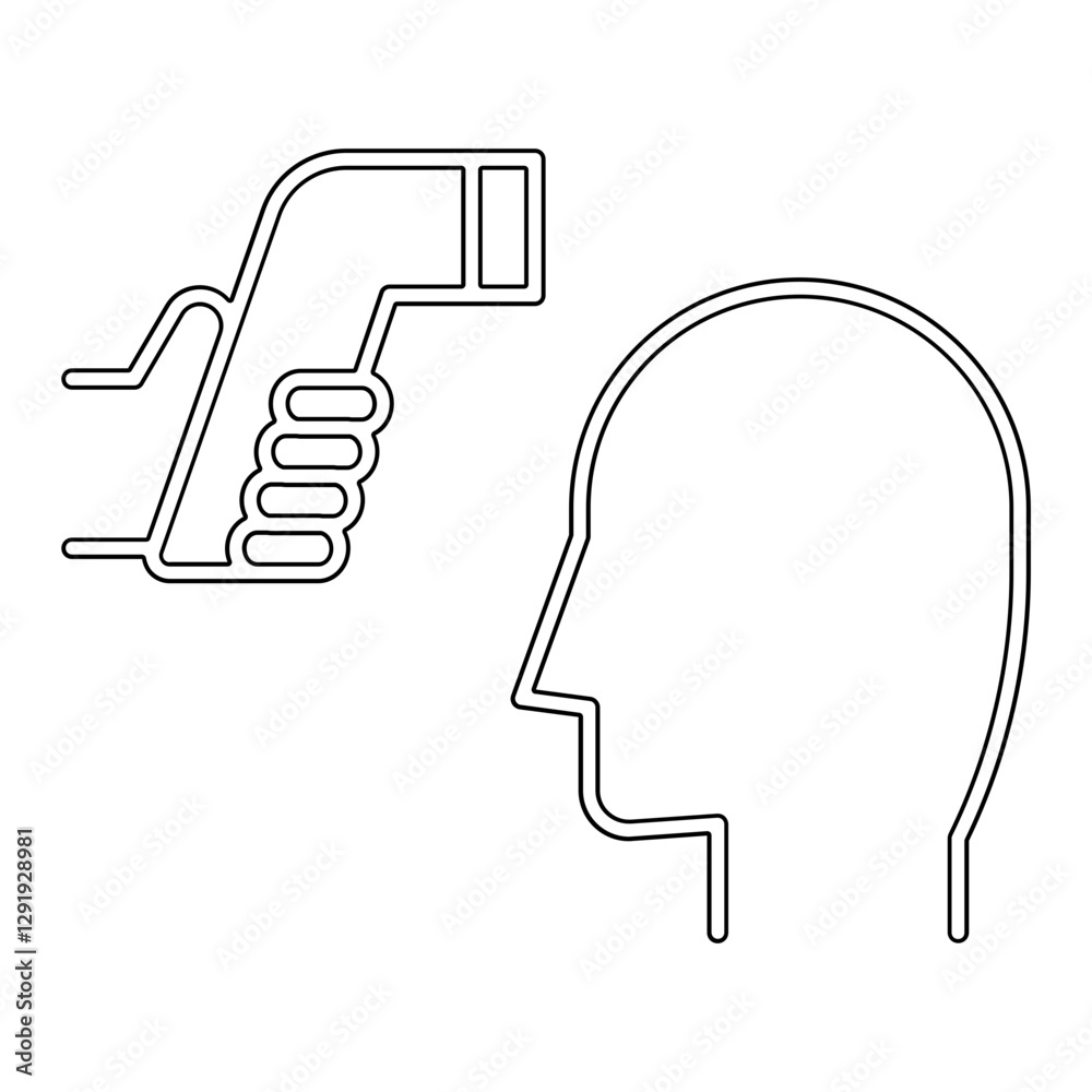 Temperature check icon in line style Temperature check icon in line style