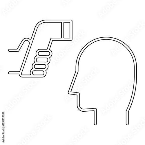 Temperature check icon in line style