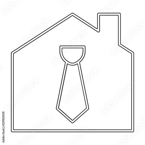 Work from home icon in line style