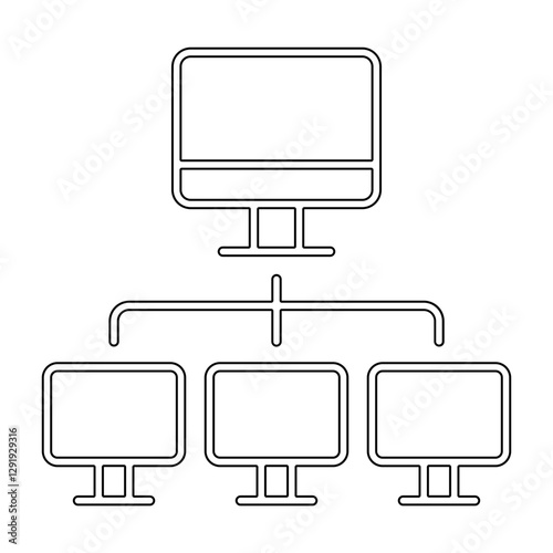 computer network icon in line style