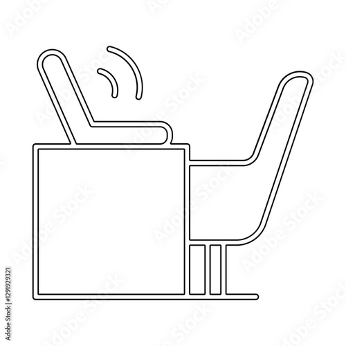 Home office icon in line style