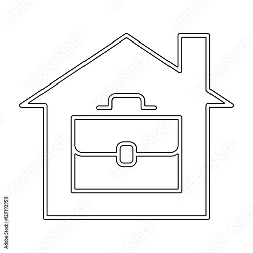 Work from home icon in line style