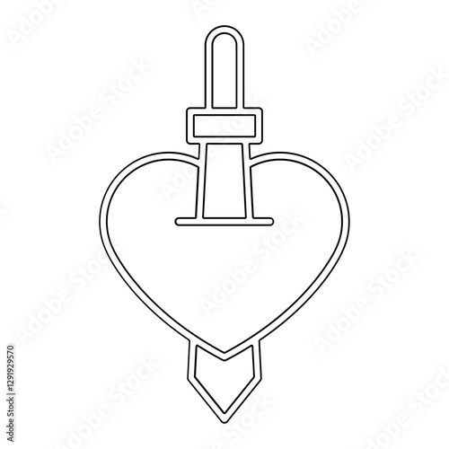 Broken heart icon in line style