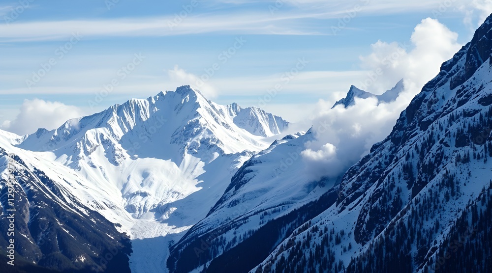 The stunning drama of an avalanche descending a mountain slope, with majestic peaks and chaotic snow, captures an awe-inspiring display of nature in motion. The stunning drama of an avalanche descending a mountain slope, with majestic peaks and chaotic snow, captures an awe-inspiring display of nature in motion.