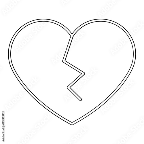 Broken heart icon in line style