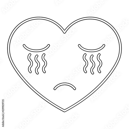 Broken heart icon in line style