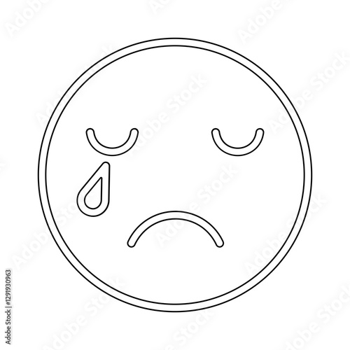 Sad icon in line style