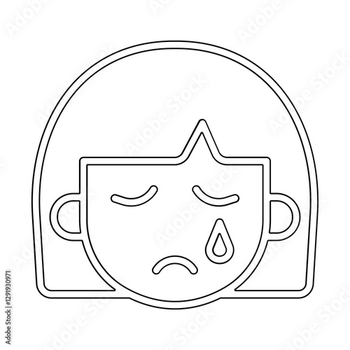 crying icon in line style