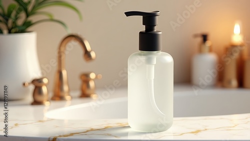 blank premium bootle shampo mockup