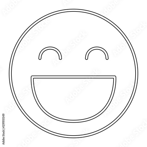 Laughing icon in line style