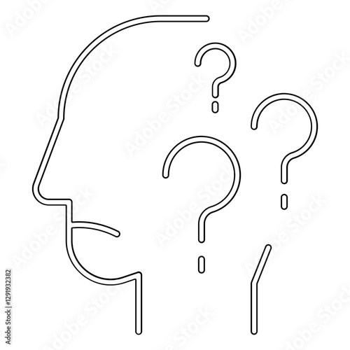 Confusion icon in line style