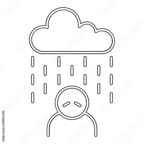Depression icon in line style