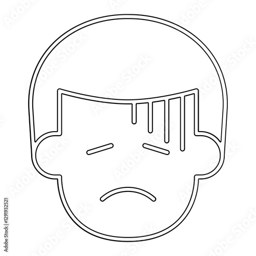 Depression icon in line style