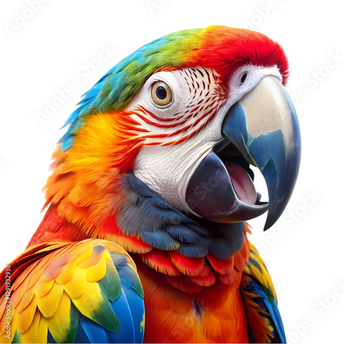 Scarlet Macaw: Vibrant Parrot Image isolated on transparent background