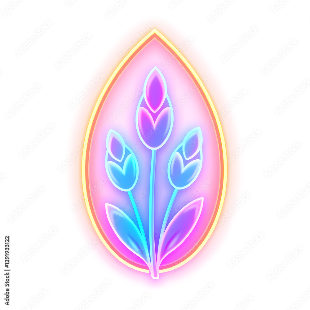 custom made wallpaper toronto digitalOats holographic 3D icon. neon symbol vector illustration isolated on white background. Generative AI