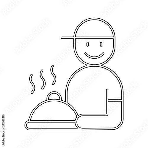 Deliveryman icon in line style