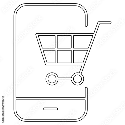 Online shopping icon in line style